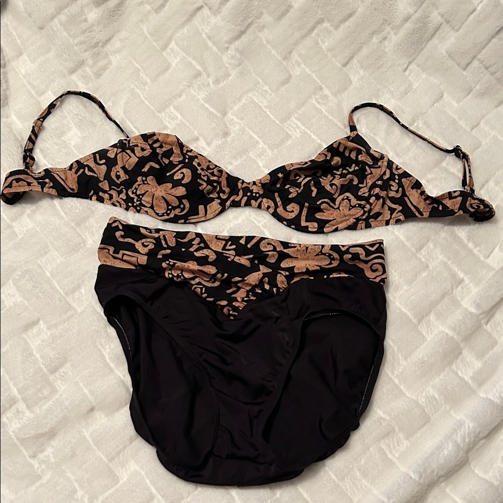 Athena Black and Tan Bikini size 16